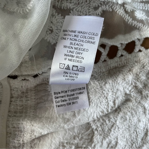 Maurices White Embroidered Mesh Top - Picture 6 of 9